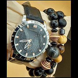 Cartier Omni Casual Watch Black Silver Ct772