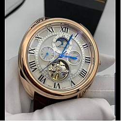Catier Mechanical Watch Gold Black Leather Ct812