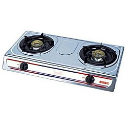 Eurosonic 2 Burner Auto Ignition Table Top Gas Cooker - Silver