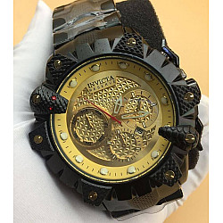 Invcita Capili Chronograph Black Gold Chain Watch Ivt712