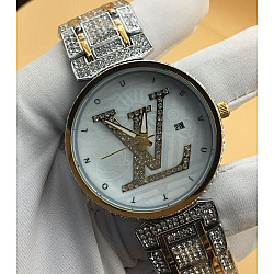 Lv Enili Silver Gold Crest Watch Lv911