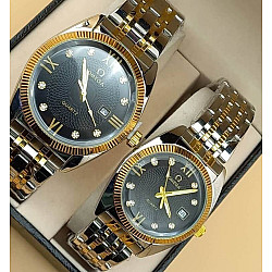 Omega Laxi Casual Watch Silver Gold Omg328