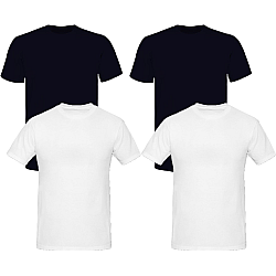 Pack Of Four Round Neck Shirts - 2 Black-2 White