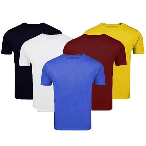 Pack Of FIve Plain Round Neck Shirts