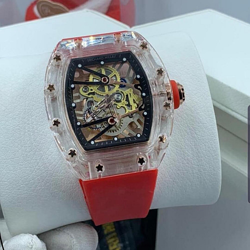 Richard Mille Transparent Casual Mens Watch Red Rm033