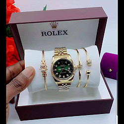 Rolex-Set-Casual-Watch-Gold-Green