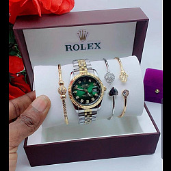 Rolex-Set-Casual-Watch-Silver-Gold-Green