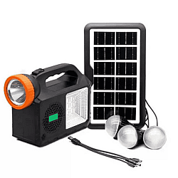Solar Lamp With Radio, Bluetooth and 3 Bulbs - gd-102