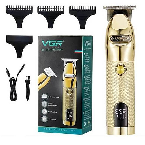 VGR V-275 Hair Trimmer Cordless Rechargeable Hair Clipper Hair Cutter Beard Trimmer LED Oil Head Professional Barber Trimmer