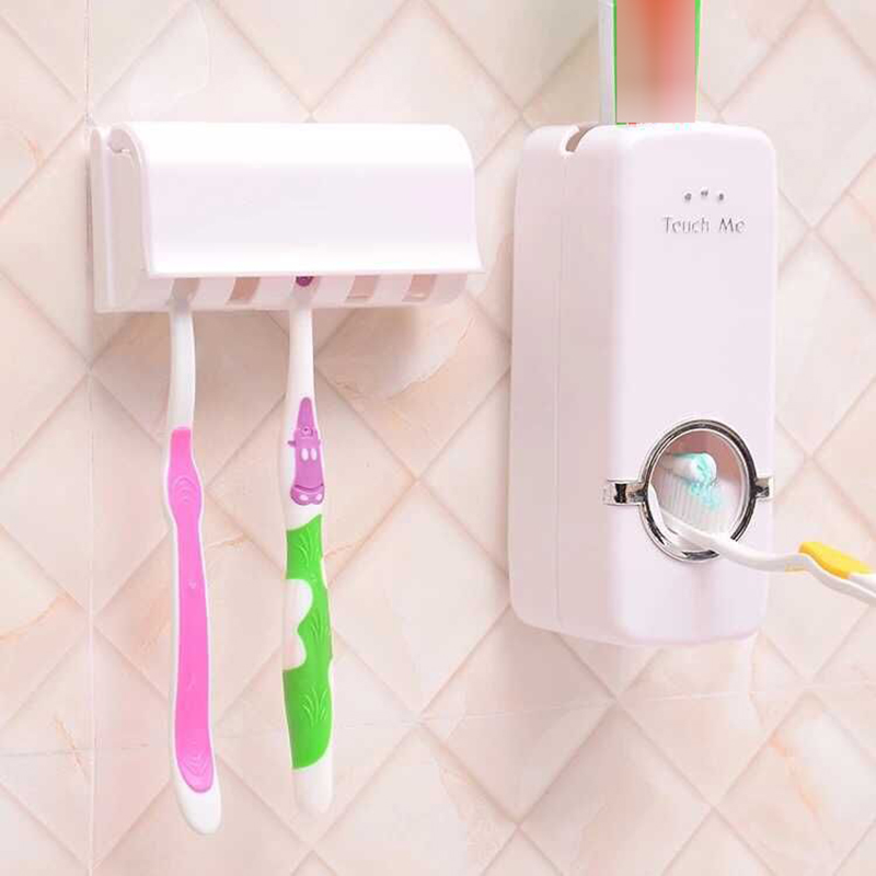 Automatic Toothpaste Dispenser With Tooth Brush Holder