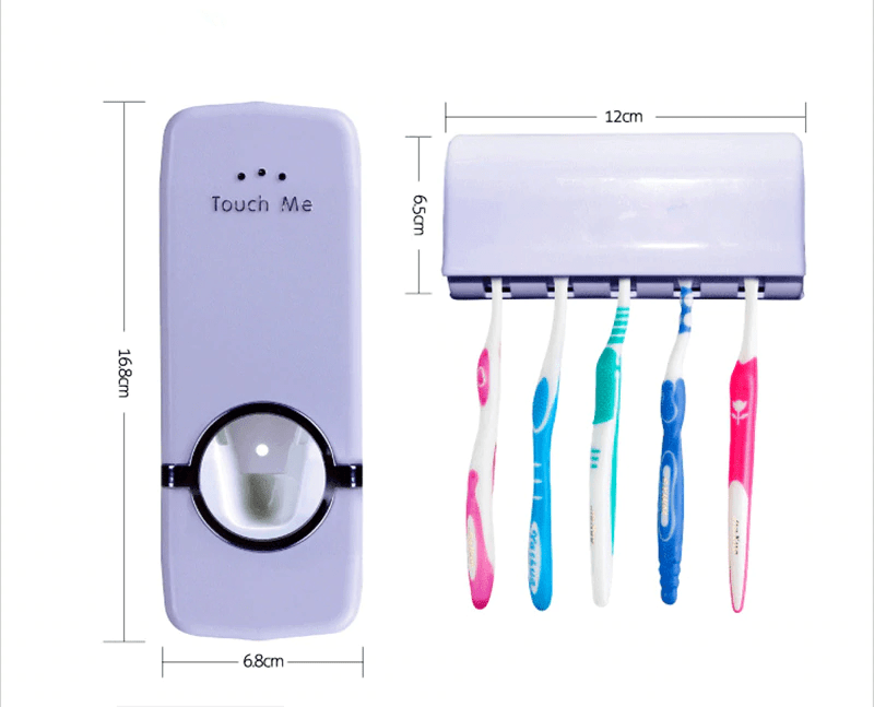 Automatic Toothpaste Dispenser With Tooth Brush Holder